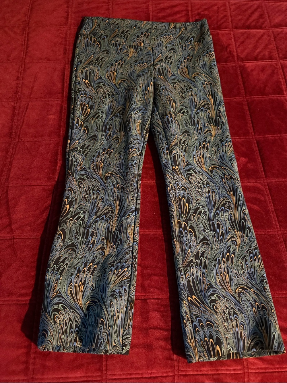 Soft Surroundings Blue Multi Flare Multi Color Pants